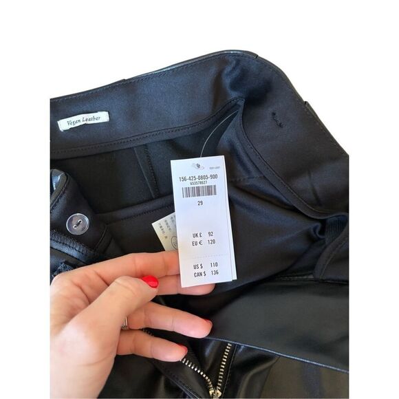 NEW Abercrombie & Fitch Vegan Leather Skinny Flare Pants size 29 Black - Picture 6 of 12